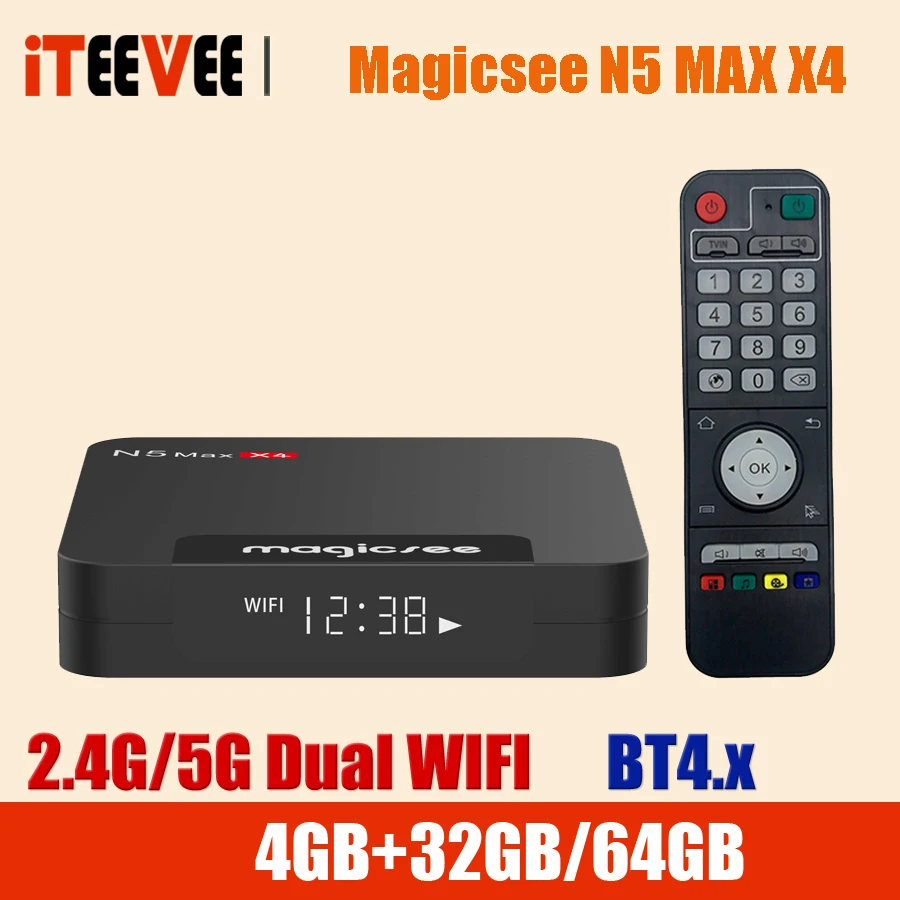 Magicsee N5 MAX X4 Amlogic S905X4 8K HDR ̵ ÷̾  ھ TV ڽ ȵ̵ 11 Mali-G31 MP2 BT4.2  Airplay